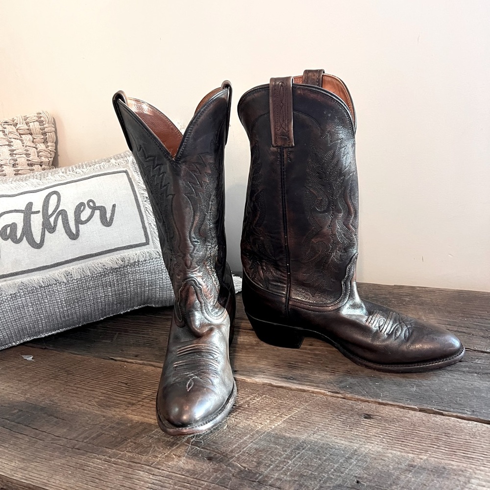 Nocona Walnut Brush-Off Imperial Calf Cowboy Western Boots~M/9.5 W/10.5~